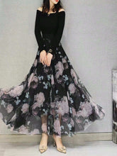 Floral Print Mesh Overlay Skirt